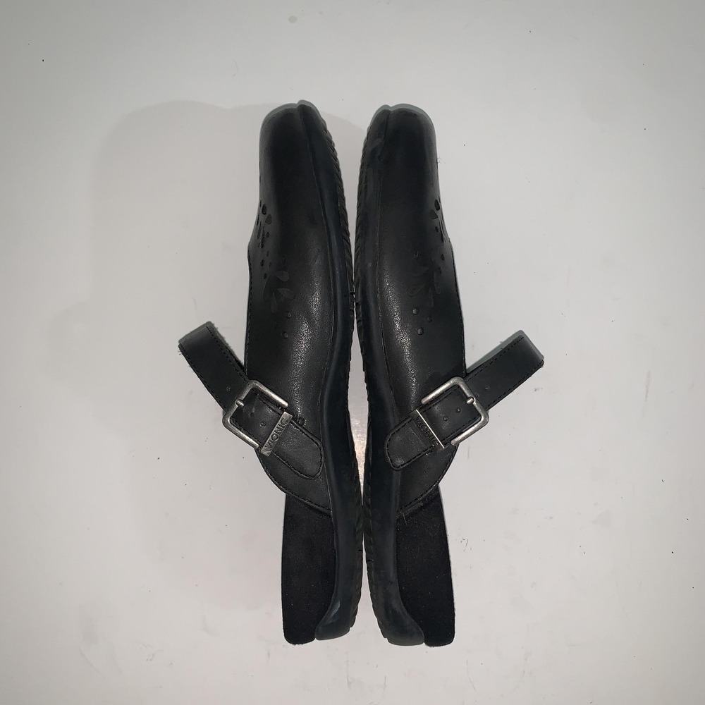 Vionic Midway Shoes Womens Size 8 Black Leather Clog Buckle Comfort Casual - Picture 9 of 11